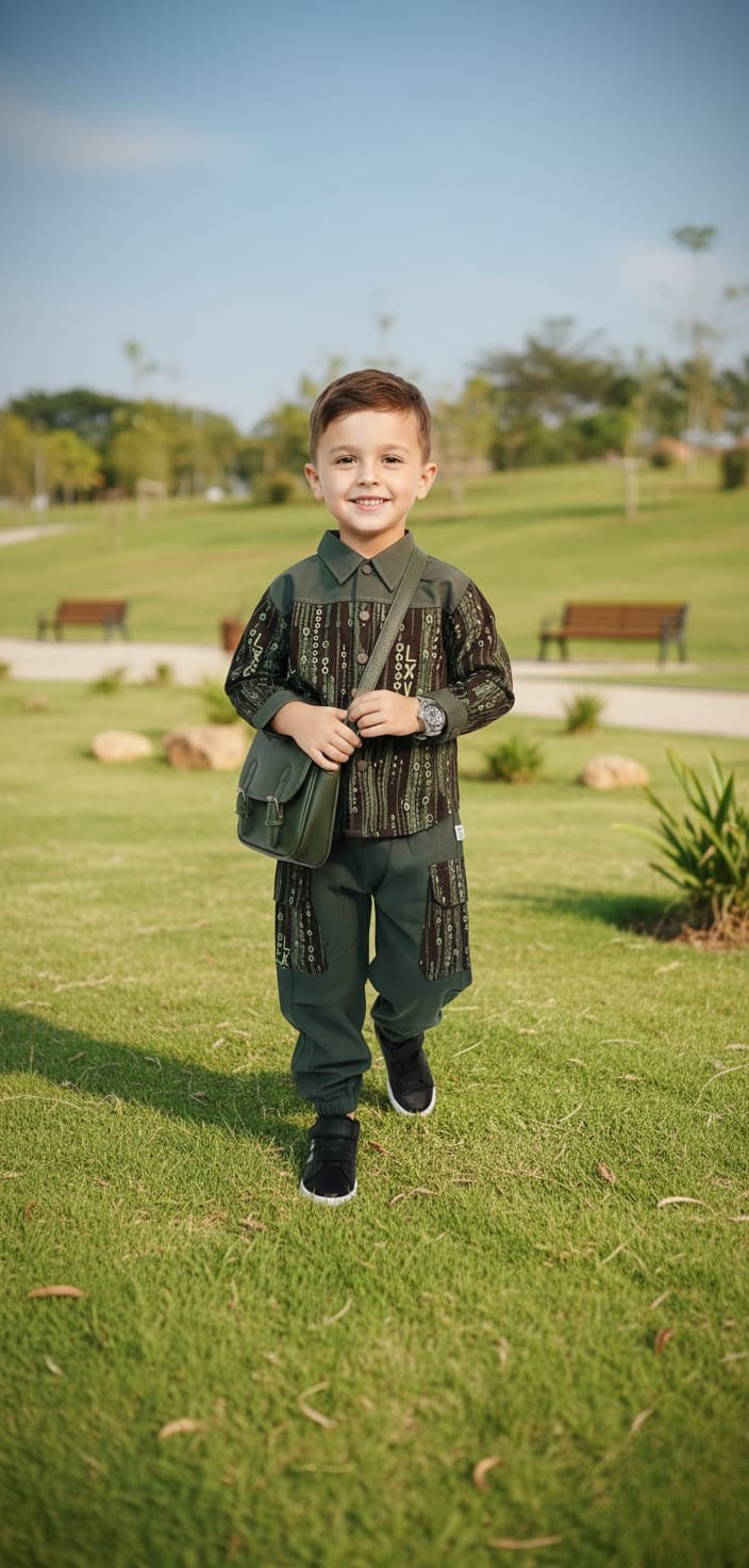 Forest Explorer Co-Ord Set – Olive Green Edition