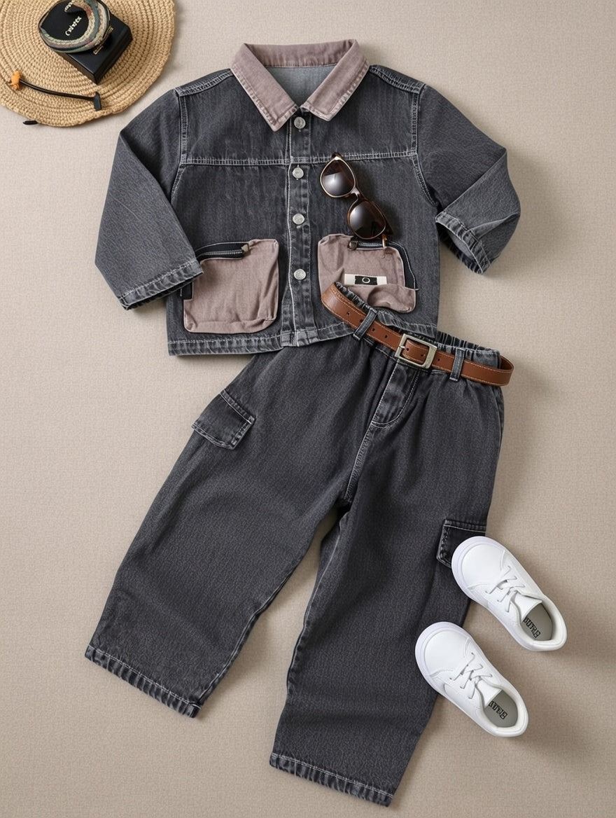 Urban Denim 3-Piece Boys Co-Ord Set – Jacket, T-Shirt & Jeans
