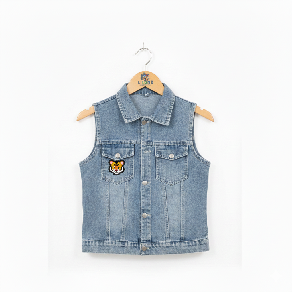 Wild Style Kids Denim Vest – Cool Cat Edition