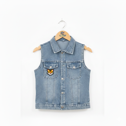 Wild Style Kids Denim Vest – Cool Cat Edition