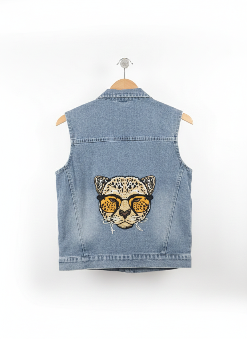 Wild Style Kids Denim Vest – Cool Cat Edition