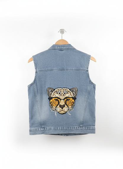 Wild Style Kids Denim Vest – Cool Cat Edition