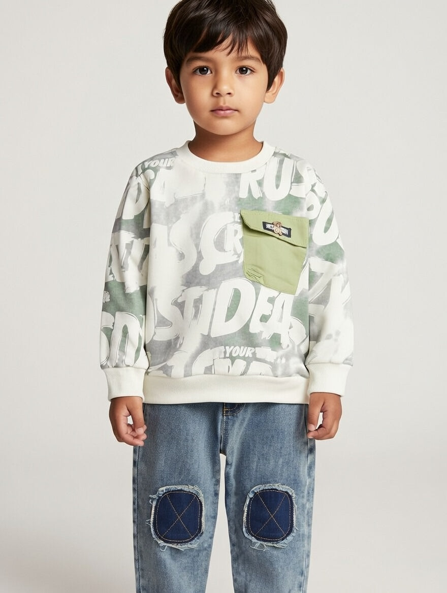 Urban Explorer Graphic Sweatshirt & Denim Set