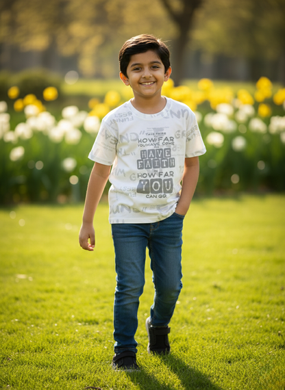 Have Faith Graphic Kids T-Shirt – White Statement Edition