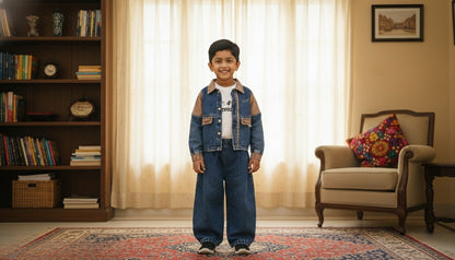 Classic Denim Jacket 3-Piece Boys Outfit Set – Jacket, T-Shirt & Jeans