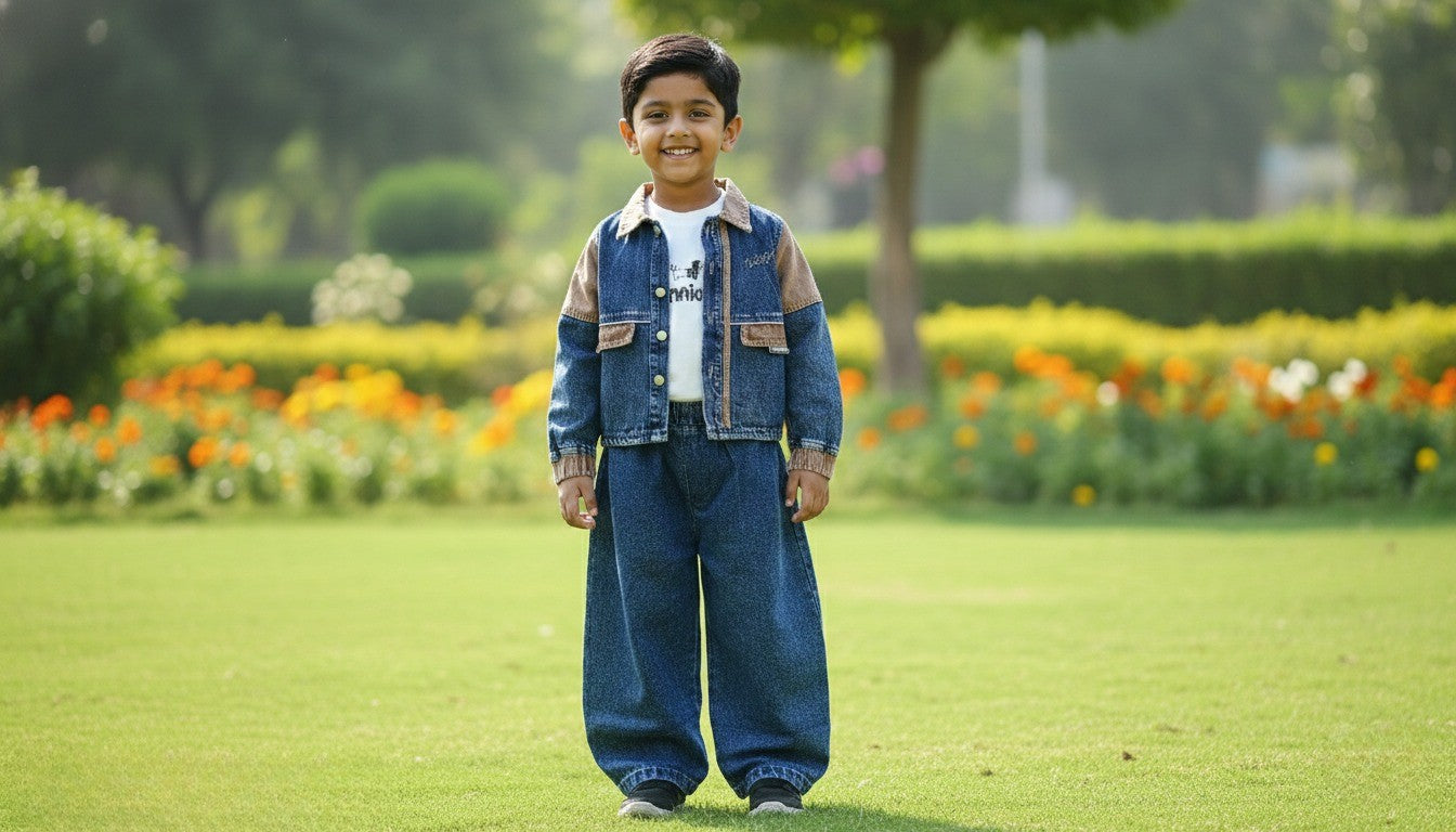 Classic Denim Jacket 3-Piece Boys Outfit Set – Jacket, T-Shirt & Jeans