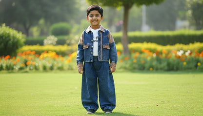 Classic Denim Jacket 3-Piece Boys Outfit Set – Jacket, T-Shirt & Jeans