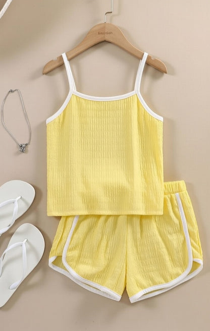 Sunshine Breeze Girls Co-Ord Set – Lemon Yellow Edition