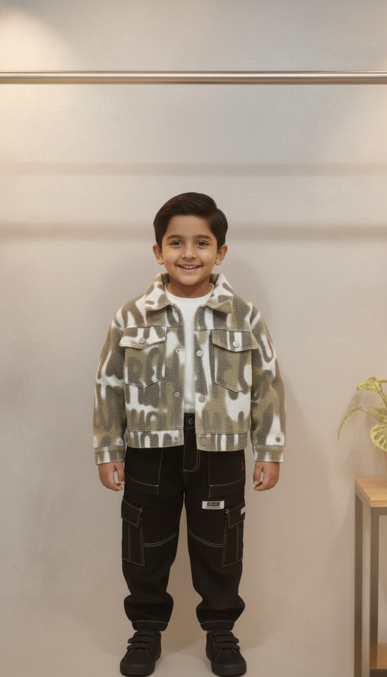 Urban Camo Jacket & Cargo Pants Boys Co-Ord Set