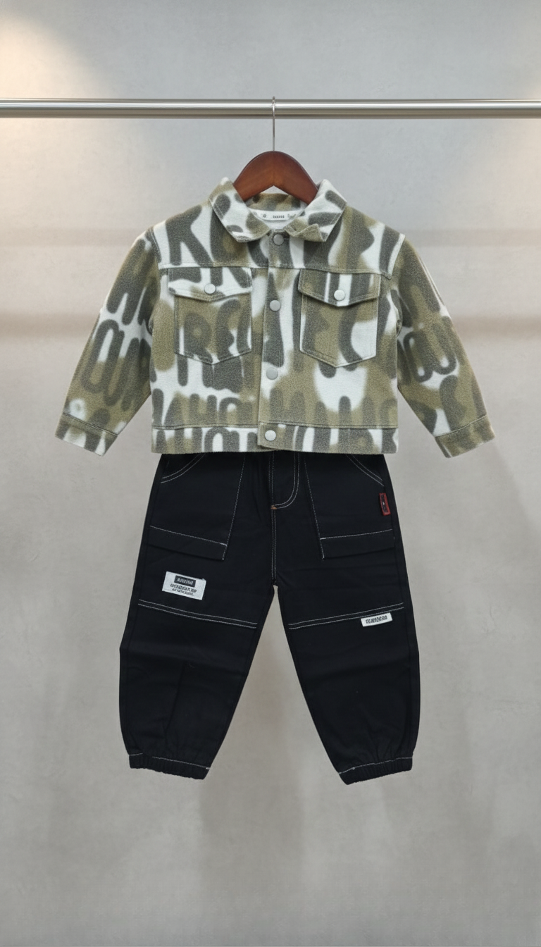 Urban Camo Jacket & Cargo Pants Boys Co-Ord Set