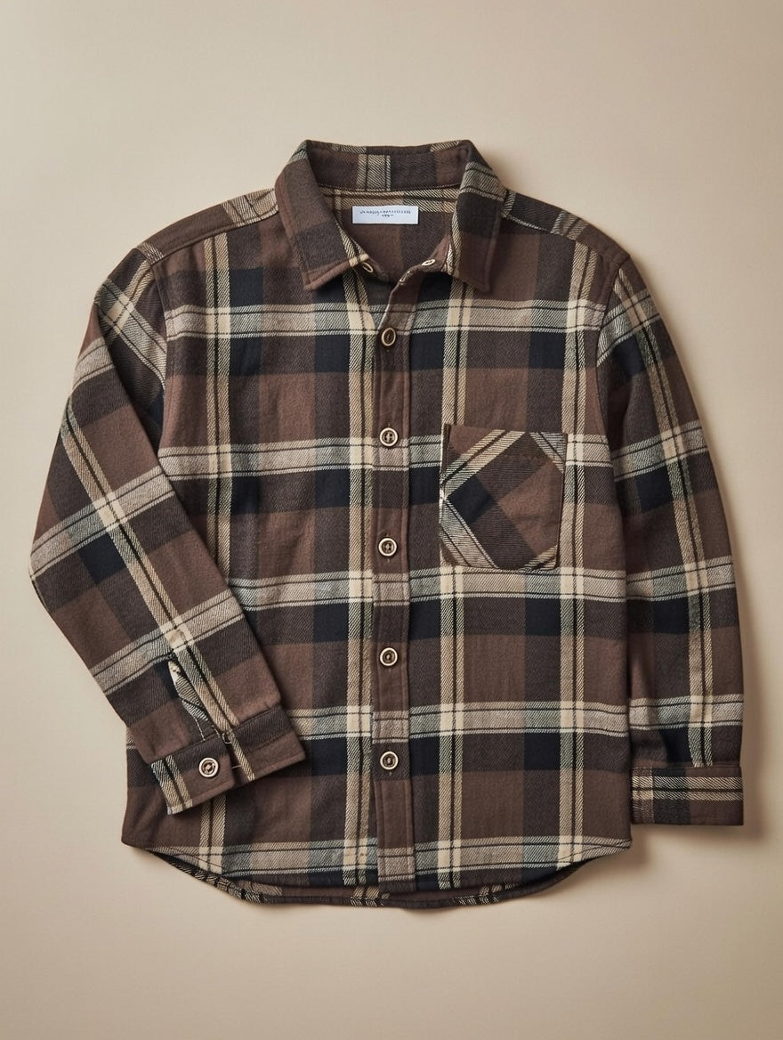Classic Autumn 3-Piece Kids Outfit Set – Check Shirt & Knit Vest Edition