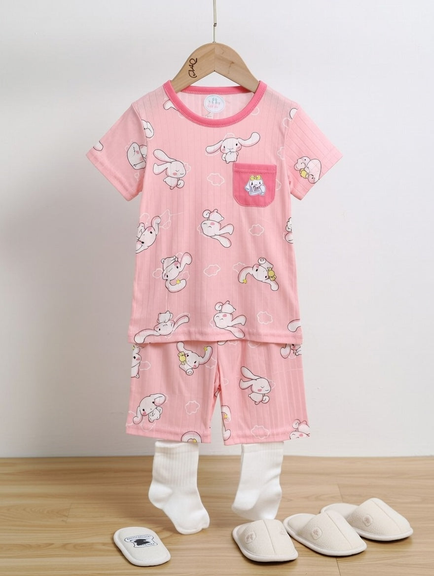 Pink Bunny Dream Kids Night Suit Set