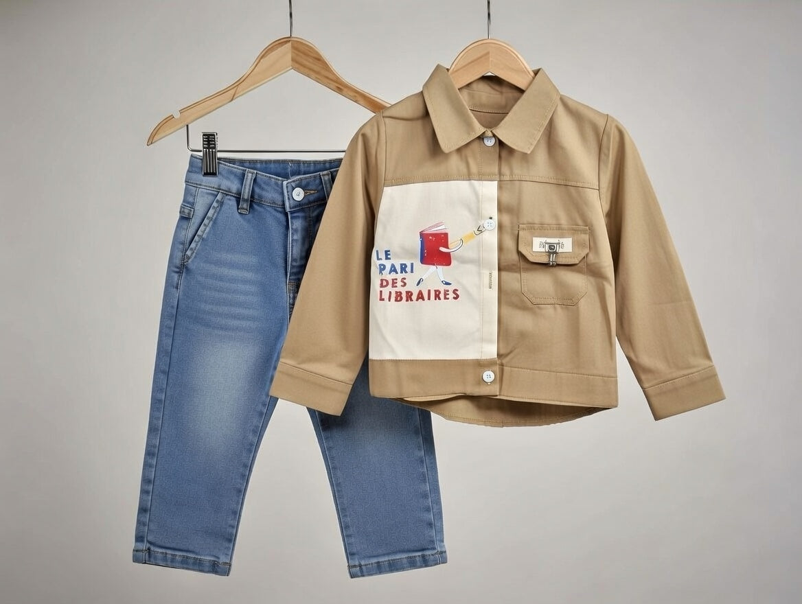 Little Reader Jacket & Denim Set – Paris Edition