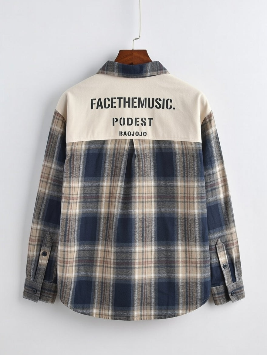 Cool Vibes 3-Piece Plaid Shirt & Denim Set