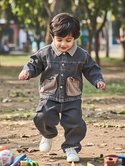 Urban Denim 3-Piece Boys Co-Ord Set – Jacket, T-Shirt & Jeans