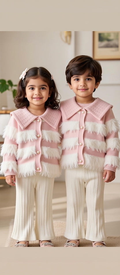Princess Pearl Fur Co-Ord Set – Pink Winter Luxe Edition